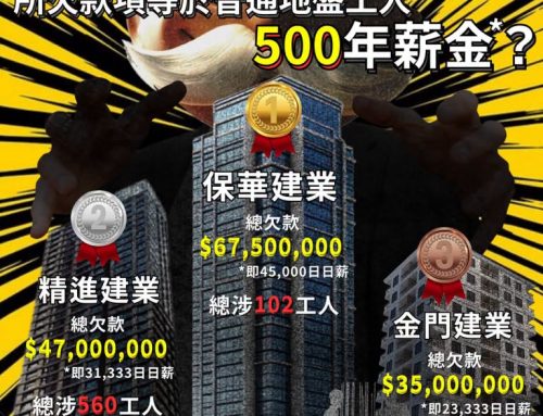 【薪不了「程」】兩年地盤欠薪排行榜 所欠款項等於普通地盤工人500年薪金？